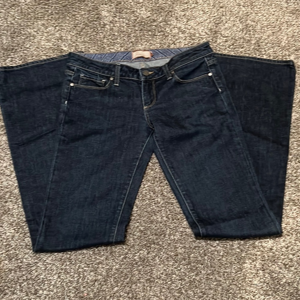 Paige Laurel Canyon Lowrise Bootcut Denim Jeans Women’s Size 29 Dark Blue Wash
